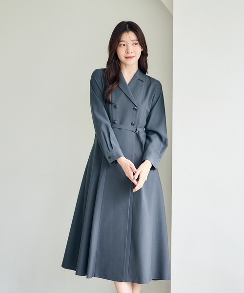 12Twelve Agenda（トゥエルブ　アジェンダ）の「ダブルテーラード衿シャツワンピース（ワンピース・レディース・ブラック/ブラウン/チャコールグレー・M）」の14枚目の写真