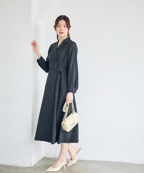 12Twelve Agenda（トゥエルブ　アジェンダ）の「ダブルテーラード衿シャツワンピース（ワンピース・レディース・ブラック/ブラウン/チャコールグレー・M）」の21枚目の写真