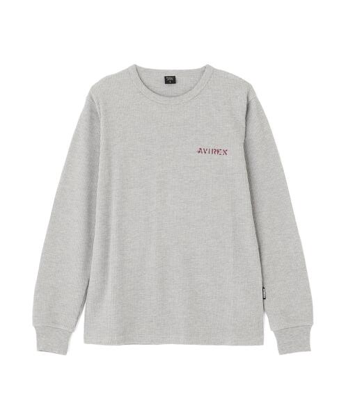 AVIREX(アヴィレックス)の「《WEB&DEPOT限定》MINI WAFFLE L/S T-SHIRT / ミニワッフル 長袖Tシャツ / AVIREX / アヴィレックス(Tシャツ/カットソー・メンズ・ホワイト/グレー/オリーブ系/ブラック・M/L/2XL/S/XL)」の8枚目の写真