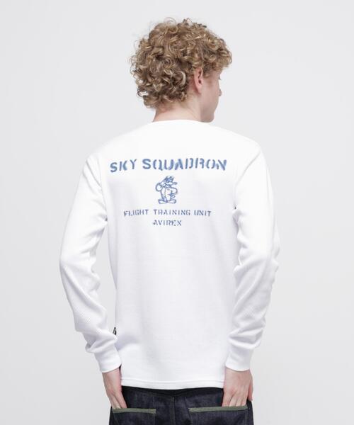 AVIREX(アヴィレックス)の「《WEB&DEPOT限定》MINI WAFFLE L/S T-SHIRT / ミニワッフル 長袖Tシャツ / AVIREX / アヴィレックス(Tシャツ/カットソー・メンズ・ホワイト/グレー/オリーブ系/ブラック・M/L/2XL/S/XL)」の10枚目の写真