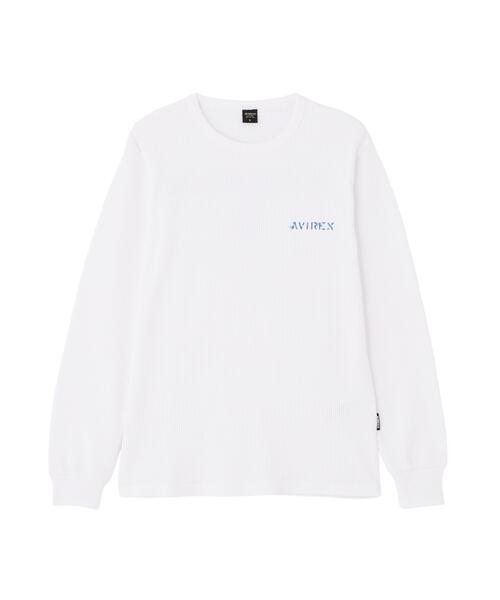AVIREX(アヴィレックス)の「《WEB&DEPOT限定》MINI WAFFLE L/S T-SHIRT / ミニワッフル 長袖Tシャツ / AVIREX / アヴィレックス(Tシャツ/カットソー・メンズ・ホワイト/グレー/オリーブ系/ブラック・M/L/2XL/S/XL)」の12枚目の写真