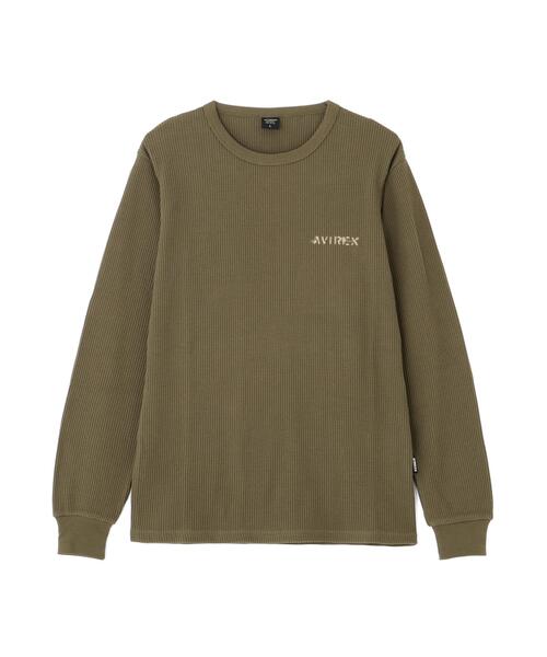 AVIREX(アヴィレックス)の「《WEB&DEPOT限定》MINI WAFFLE L/S T-SHIRT / ミニワッフル 長袖Tシャツ / AVIREX / アヴィレックス(Tシャツ/カットソー・メンズ・ホワイト/グレー/オリーブ系/ブラック・M/L/2XL/S/XL)」の14枚目の写真