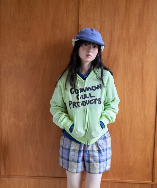 common gull products.（コモンガルプロダクツ）の「common gull products. waffle zip hoodie（パーカー・レディース・ネイビー/オレンジ/アイボリー/ミント/杢グレー・SMALL/MEDIUM/LARGE）」の3枚目の写真