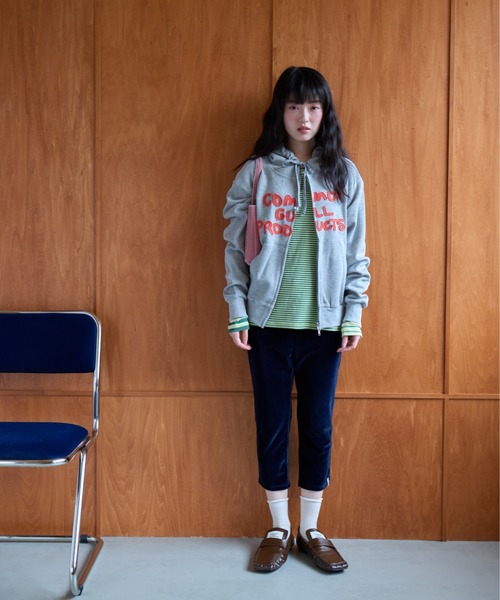 common gull products.（コモンガルプロダクツ）の「common gull products. waffle zip hoodie（パーカー・レディース・ネイビー/オレンジ/アイボリー/ミント/杢グレー・SMALL/MEDIUM/LARGE）」の6枚目の写真