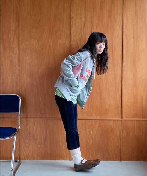 common gull products.（コモンガルプロダクツ）の「common gull products. waffle zip hoodie（パーカー・レディース・ネイビー/オレンジ/アイボリー/ミント/杢グレー・SMALL/MEDIUM/LARGE）」の8枚目の写真