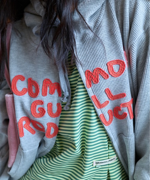 common gull products.（コモンガルプロダクツ）の「common gull products. waffle zip hoodie（パーカー・レディース・ネイビー/オレンジ/アイボリー/ミント/杢グレー・SMALL/MEDIUM/LARGE）」の14枚目の写真