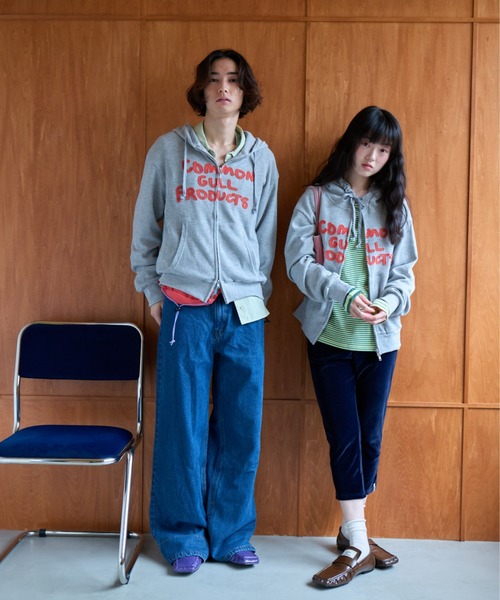 common gull products.（コモンガルプロダクツ）の「common gull products. waffle zip hoodie（パーカー・レディース・ネイビー/オレンジ/アイボリー/ミント/杢グレー・SMALL/MEDIUM/LARGE）」の16枚目の写真