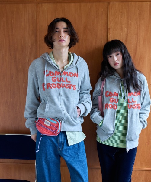 common gull products.（コモンガルプロダクツ）の「common gull products. waffle zip hoodie（パーカー・レディース・ネイビー/オレンジ/アイボリー/ミント/杢グレー・SMALL/MEDIUM/LARGE）」の17枚目の写真