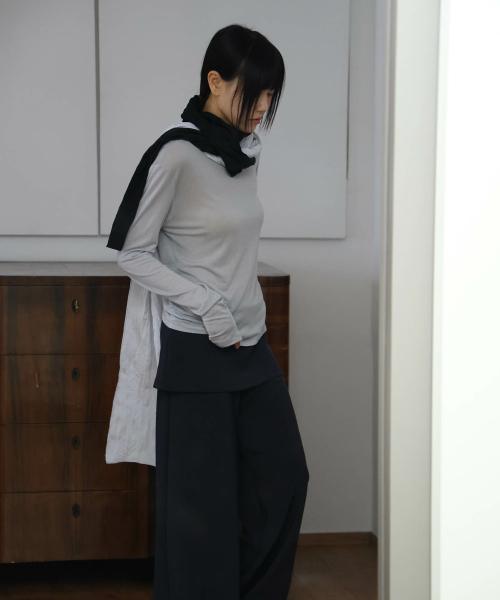 LYNTE(リンテ)の「レイヤードパンツ(ダークグレー)(その他パンツ・レディース・その他・FREE)」の4枚目の写真