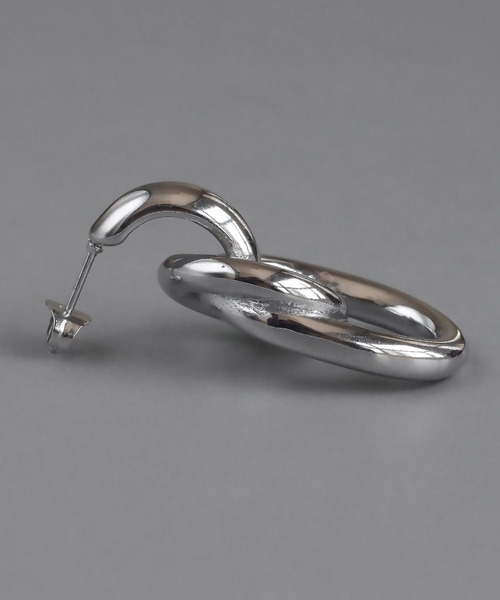 abaskdesign(アバスクデザイン)の「金属アレルギー対応 オーバルダブルピアス(ピアス(両耳用)・レディース・シルバー・FREE)」の8枚目の写真