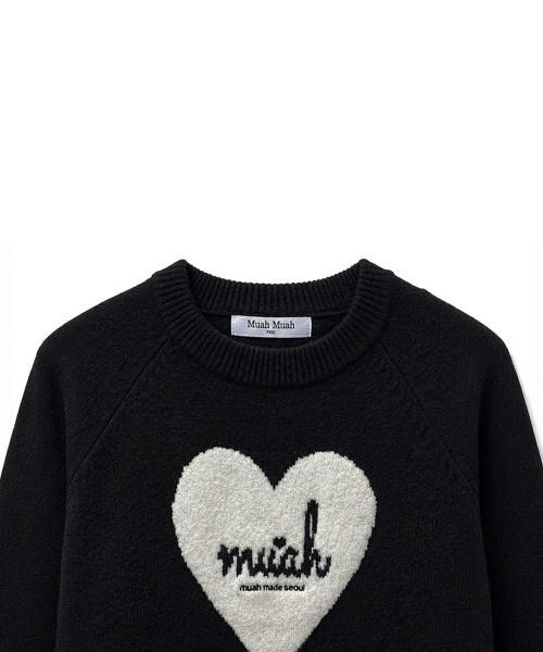 muahmuah（ムーアムーア）の「ハートジャカード ラグランニット [ブラック]（ニット/セーター・レディース・その他・FREE）」の12枚目の写真
