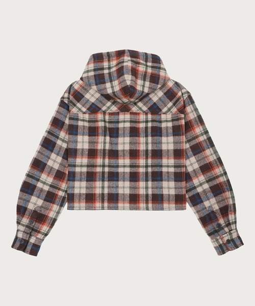 APEE BY A BATHING APE（エイピーバイアベイシングエイプ）の「HEART PATCH FLANNEL CHECK HOODIE SHIRT（シャツ/ブラウス・レディース・ブラウン・FREE）」の3枚目の写真