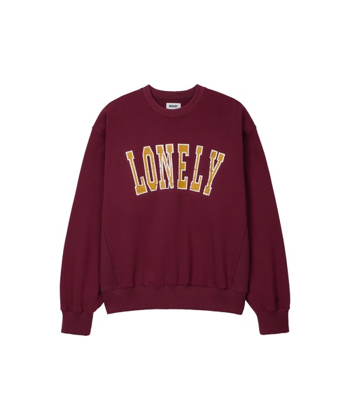 NOHANT(ノアン)の「LONELY/LOVELY クラックスウェットシャツ バーガンディ(スウェット・レディース・バーガンディー・SMALL/MEDIUM/LARGE)」の1枚目の写真