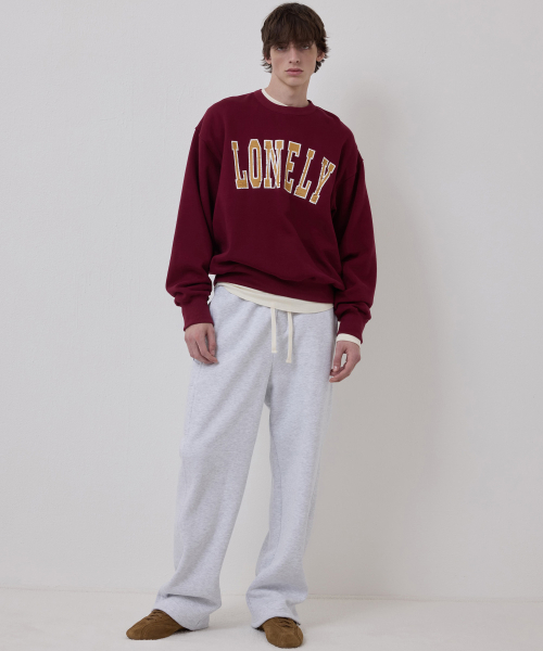NOHANT(ノアン)の「LONELY/LOVELY クラックスウェットシャツ バーガンディ(スウェット・レディース・バーガンディー・SMALL/MEDIUM/LARGE)」の2枚目の写真