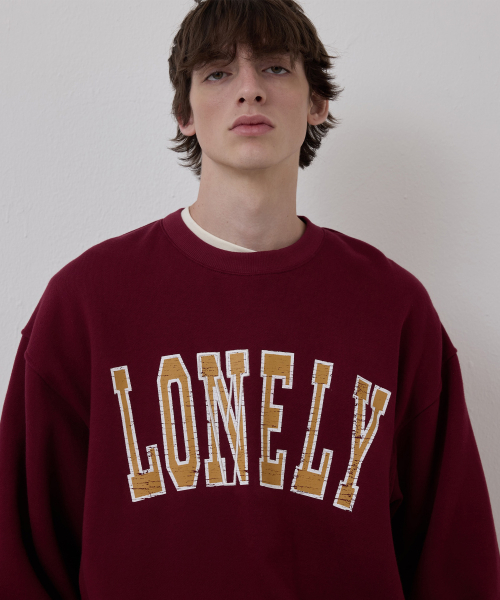 NOHANT(ノアン)の「LONELY/LOVELY クラックスウェットシャツ バーガンディ(スウェット・レディース・バーガンディー・SMALL/MEDIUM/LARGE)」の5枚目の写真