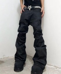 【LOWKEY CLUB】FLARED COATED JEANS / 【ロウキー クラブ】コーティングフレアデニムパンツ