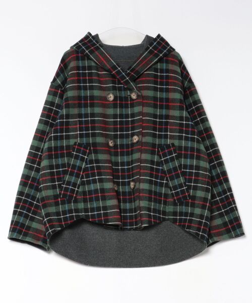Vivienne Westwood(ヴィヴィアンウエストウッド)の「タータンチェックリバーフード付ショートコート(その他アウター・レディース・グレー系その他2/ベージュ系その他2・FREE)」の4枚目の写真