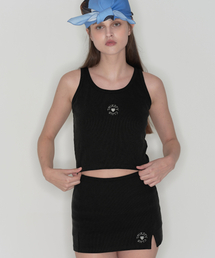 Round logo sleeveless - Black