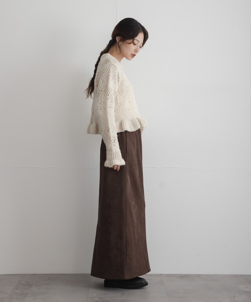 URBAN RESEARCH Sonny Label(アーバンリサーチサニーレーベル)の「アイレットフリルニット(ニット/セーター・レディース・アイボリー/イエロー/チャコールグレー・FREE)」の9枚目の写真
