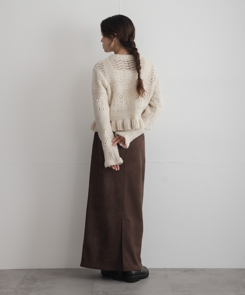 URBAN RESEARCH Sonny Label(アーバンリサーチサニーレーベル)の「アイレットフリルニット(ニット/セーター・レディース・アイボリー/イエロー/チャコールグレー・FREE)」の10枚目の写真