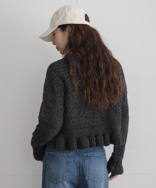URBAN RESEARCH Sonny Label(アーバンリサーチサニーレーベル)の「アイレットフリルニット(ニット/セーター・レディース・アイボリー/イエロー/チャコールグレー・FREE)」の14枚目の写真