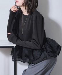 オーガンジーフリル使いプルオーバー