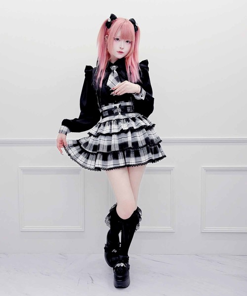 MA*RS(アメーバーマーズ)の「チェック柄ネクタイ付きブラウス(シャツ/ブラウス・レディース・ピンク/ブラック×レッド/レッド/ホワイト×ネイビー/ブラック・FREE)」の13枚目の写真