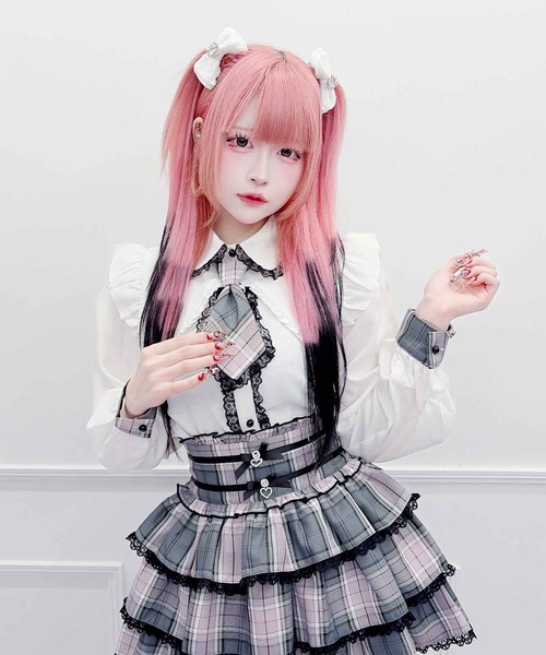 MA*RS(アメーバーマーズ)の「チェック柄ネクタイ付きブラウス(シャツ/ブラウス・レディース・ピンク/ブラック×レッド/レッド/ホワイト×ネイビー/ブラック・FREE)」の19枚目の写真