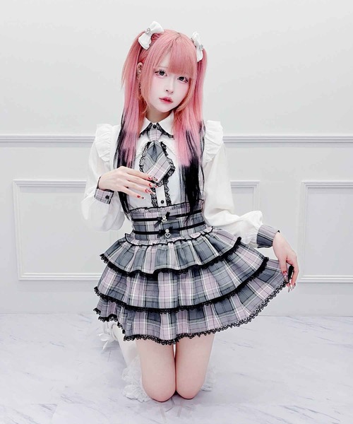 MA*RS(アメーバーマーズ)の「チェック柄ネクタイ付きブラウス(シャツ/ブラウス・レディース・ピンク/ブラック×レッド/レッド/ホワイト×ネイビー/ブラック・FREE)」の20枚目の写真