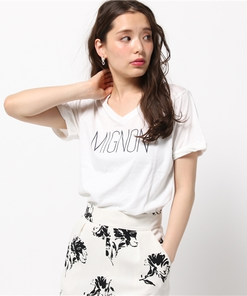 31 Sons de mode（トランテアン　ソン　ドゥ　モード）の「ＶネックロゴＴシャツ（Tシャツ/カットソー・レディース・ライトグレー/ネイビー/オフホワイト・36）」の11枚目の写真