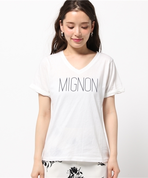 31 Sons de mode（トランテアン　ソン　ドゥ　モード）の「ＶネックロゴＴシャツ（Tシャツ/カットソー・レディース・ライトグレー/ネイビー/オフホワイト・36）」の4枚目の写真