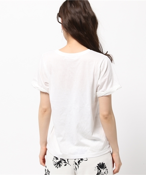 31 Sons de mode（トランテアン　ソン　ドゥ　モード）の「ＶネックロゴＴシャツ（Tシャツ/カットソー・レディース・ライトグレー/ネイビー/オフホワイト・36）」の6枚目の写真