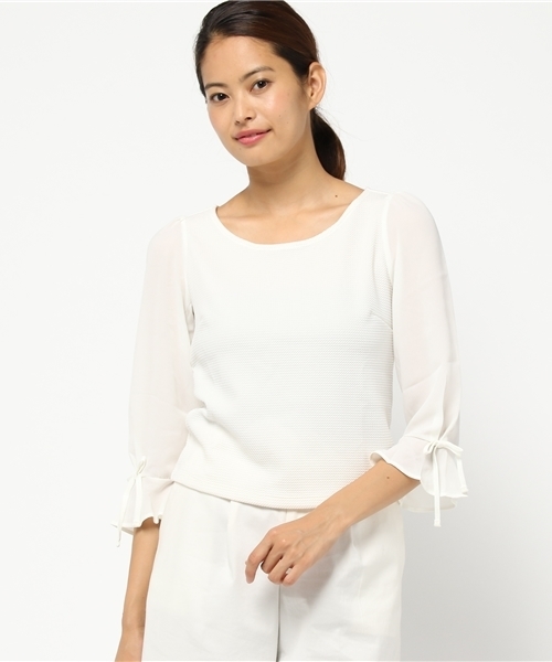 PROPORTION BODY DRESSING（プロポーションボディドレッシング）の「デザインスリーブカットソー（Tシャツ/カットソー・レディース・ホワイト/ブラック/ピンク・FREE）」の2枚目の写真