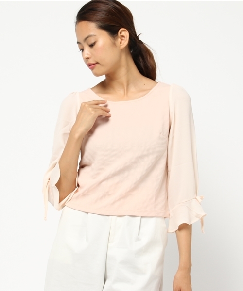 PROPORTION BODY DRESSING（プロポーションボディドレッシング）の「デザインスリーブカットソー（Tシャツ/カットソー・レディース・ホワイト/ブラック/ピンク・FREE）」の3枚目の写真