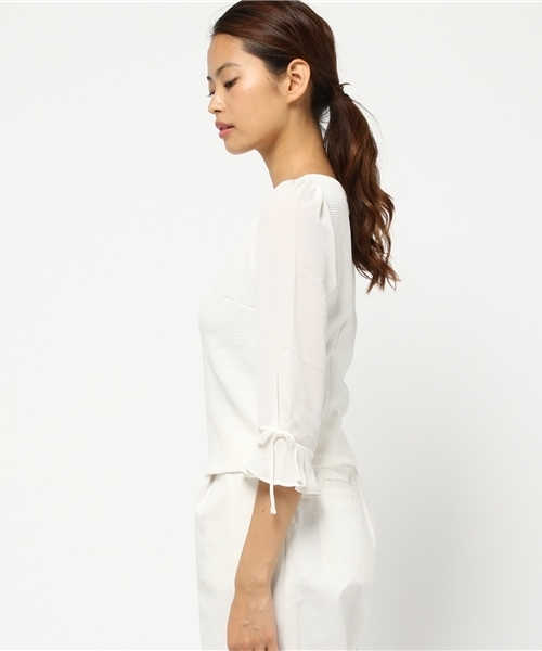 PROPORTION BODY DRESSING（プロポーションボディドレッシング）の「デザインスリーブカットソー（Tシャツ/カットソー・レディース・ホワイト/ブラック/ピンク・FREE）」の5枚目の写真