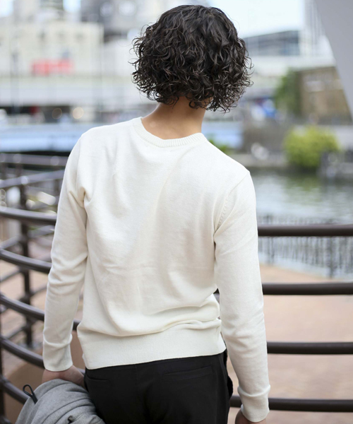 Denime（ドゥニーム）の「カシミアミックスクルーネックニット（ニット/セーター・メンズ・カーキ/ネイビー/グレー/ホワイト/レッド・LARGE/X-LARGE/MEDIUM）」の13枚目の写真