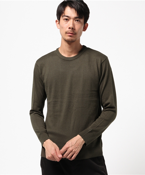 Denime（ドゥニーム）の「カシミアミックスクルーネックニット（ニット/セーター・メンズ・カーキ/ネイビー/グレー/ホワイト/レッド・LARGE/X-LARGE/MEDIUM）」の3枚目の写真