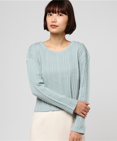 mystic（ミスティック）の「ランダムリブ2WAYカーデ（ニット/セーター・レディース・ミント/ベビーピンク/アイボリー/ブラック/ピンク・ﾌﾘ-）」の17枚目の写真