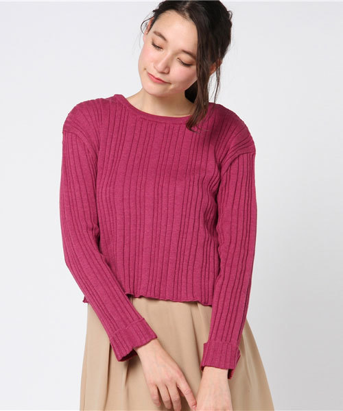 mystic（ミスティック）の「ランダムリブ2WAYカーデ（ニット/セーター・レディース・ミント/ベビーピンク/アイボリー/ブラック/ピンク・ﾌﾘ-）」の18枚目の写真