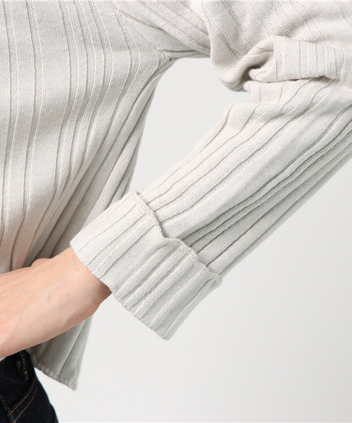 mystic（ミスティック）の「ランダムリブ2WAYカーデ（ニット/セーター・レディース・ミント/ベビーピンク/アイボリー/ブラック/ピンク・ﾌﾘ-）」の11枚目の写真