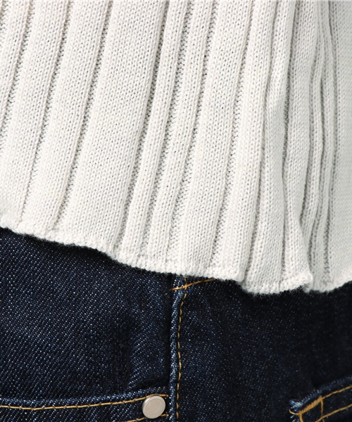 mystic（ミスティック）の「ランダムリブ2WAYカーデ（ニット/セーター・レディース・ミント/ベビーピンク/アイボリー/ブラック/ピンク・ﾌﾘ-）」の12枚目の写真