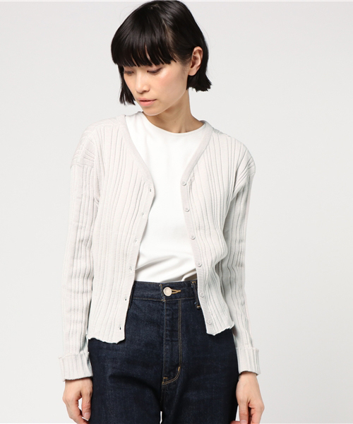 mystic（ミスティック）の「ランダムリブ2WAYカーデ（ニット/セーター・レディース・ミント/ベビーピンク/アイボリー/ブラック/ピンク・ﾌﾘ-）」の14枚目の写真