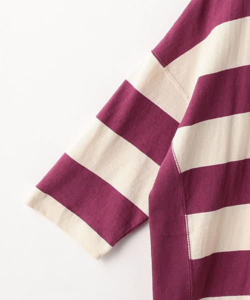 coen(コーエン)の「【新色登場・大人気・追加生産】USAコットンワイドボーダーカットソー(Tシャツ/カットソー・レディース・ブラック/ベージュ/ブラウン/ネイビー/イエロー/ダークグリーン/パープル/ナチュラル・LARGE/MEDIUM)」の17枚目の写真