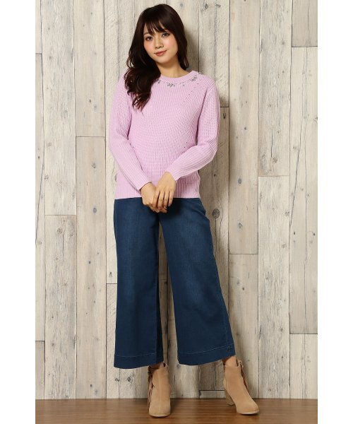 VENCEEXCHANGE（ヴァンスエクスチェンジ）の「ビジュー付きニットプルオーバー（ニット/セーター・レディース・オフホワイト/ブラック/パープル/グレー・MEDIUM）」の17枚目の写真