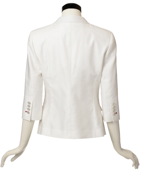 LOVELESS（ラブレス）の「【LOVELESS】WOMENS ホワイトピークドハーフスリーブジャケット（テーラードジャケット・レディース・ホワイト・34/36）」の5枚目の写真