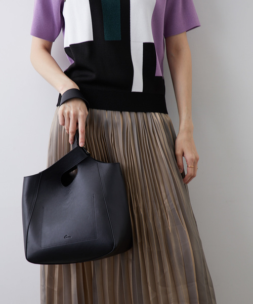 Gem.（ジェム）の「【Gem.】ワンハンドルバッグ　/ Raks 011012494（トートバッグ・レディース・ブラック/グリーン/オフホワイト・FREE）」の2枚目の写真