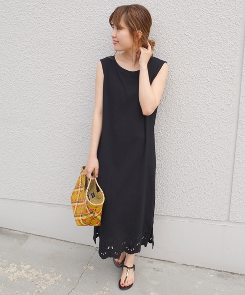 Khaju（カージュ）の「Khaju:エンブロイダリーヘムカットワンピース  