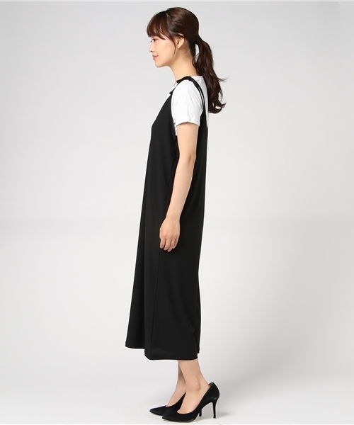 Honeys（ハニーズ）の「肩リボンオールインワン（つなぎ/オールインワン・レディース・ブラック/ネイビー・L/M）」の4枚目の写真