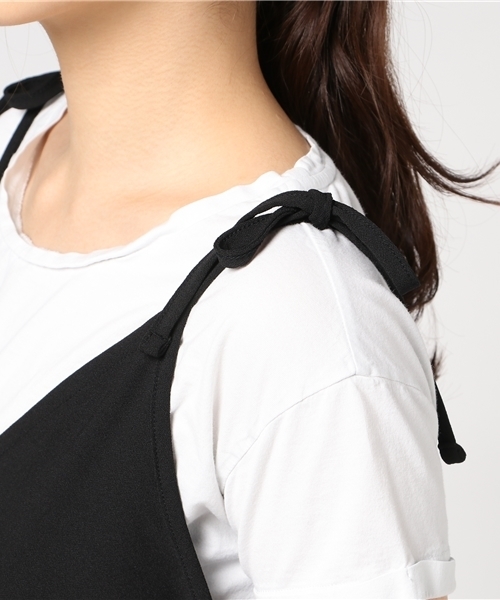 Honeys（ハニーズ）の「肩リボンオールインワン（つなぎ/オールインワン・レディース・ブラック/ネイビー・L/M）」の7枚目の写真