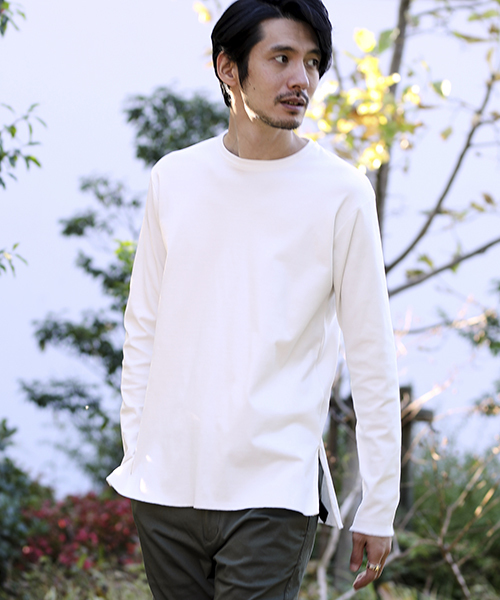 wjk black（ﾀﾞﾌﾞﾙｼﾞｪｲｹｲﾌﾞﾗｯｸ）の「【wjk black】≪STUDIOUS限定≫ストレッチフライスレイヤードロンT（Tシャツ/カットソー・メンズ・ブラック/グレー/ホワイト・1/3/2）」の2枚目の写真